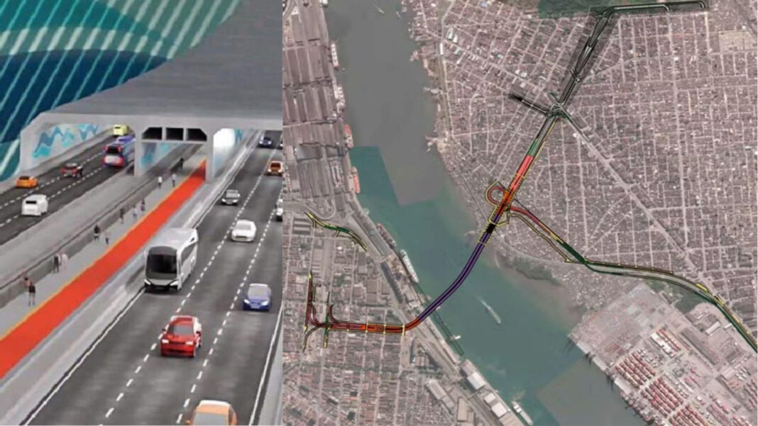 Caminho que demora uma hora vai levar um minuto no túnel Santos-Guarujá