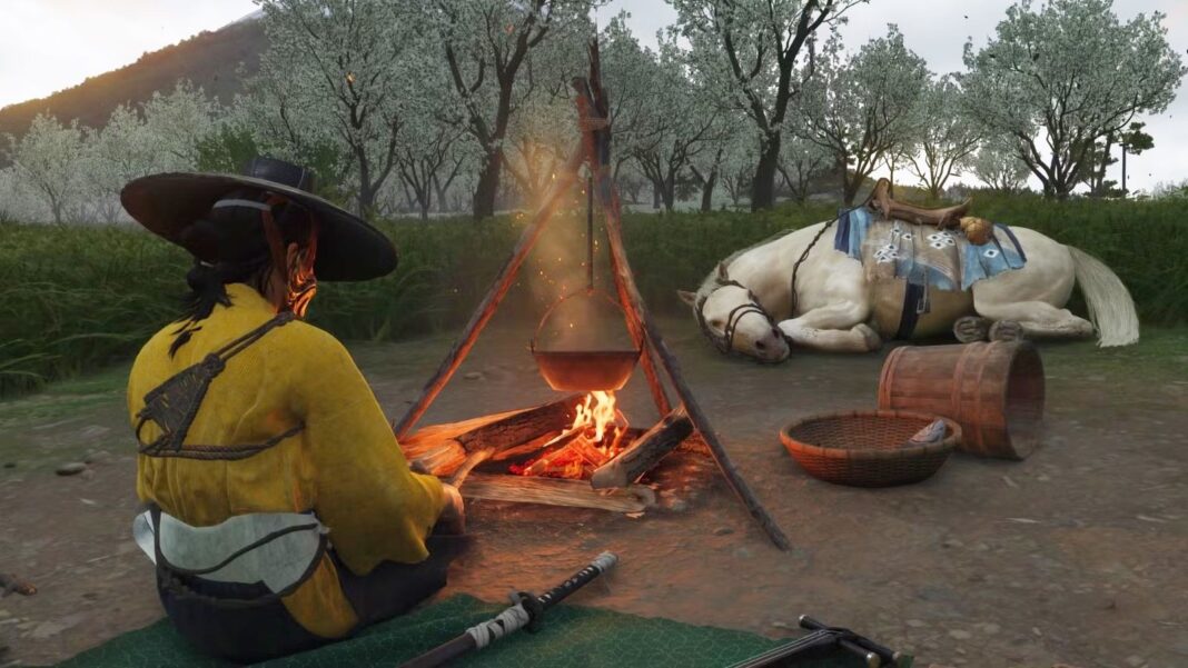 Ghost of Yotei permite acender fogueira soprando controle do PS5! Veja como usar