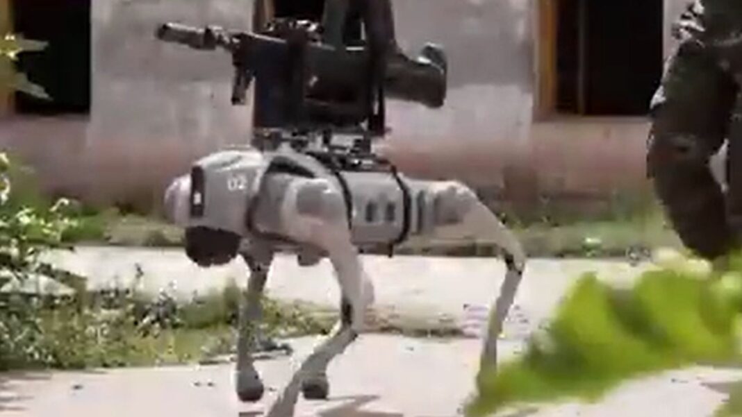 Exército chinês usa cães-robôs armados com fuzis em treinamento