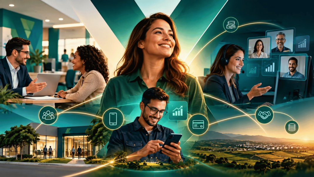 Cooperativismo de crédito integra atendimento presencial, tecnologia digital e relacionamento remoto para ampliar a experiência dos cooperados.